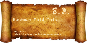 Buchman Melánia névjegykártya